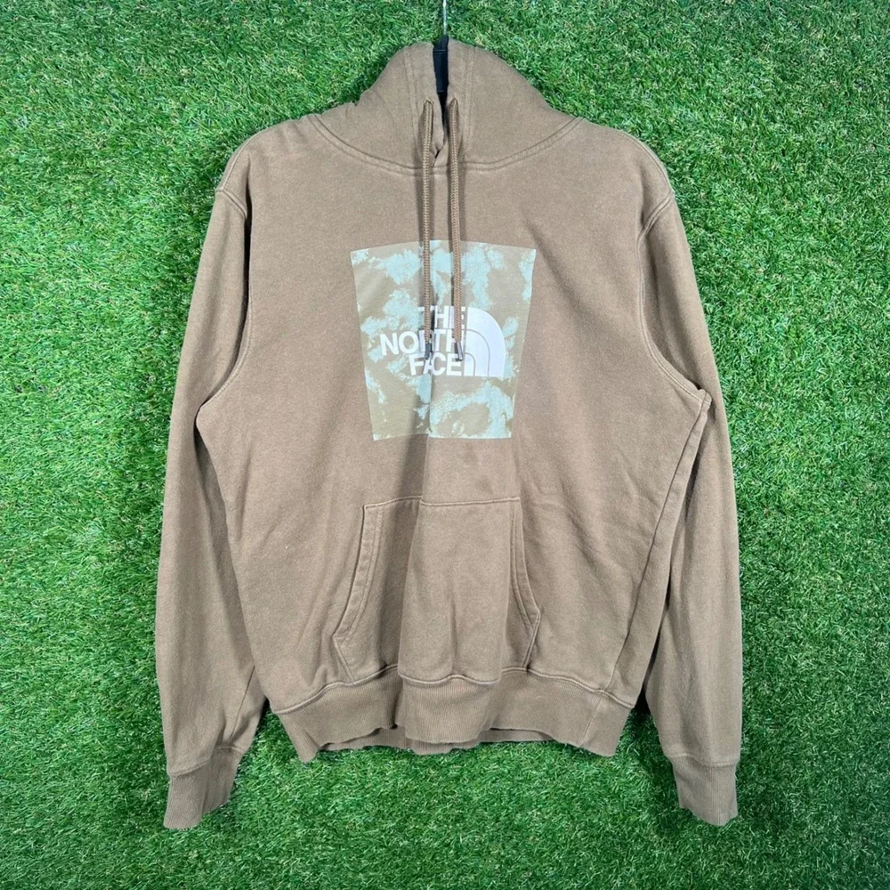 The North Face Mens Brown Graphic‎ Box Logo Pullover Hoodie Size Medium